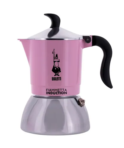 Bialetti Fiammetta Induktions-Kaffeemaschine - Kaffeekannen für 4 Tassen (150 ml), ideal für Induktionsherde, elegantes Design in Rosa für stilvollen Kaffeegenuss.