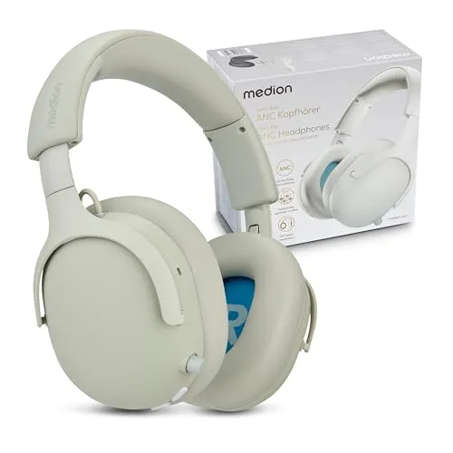 MEDION Over Ear Kopfhörer HX-1 Plus – Kabellos mit Noise Cancelling - Erleben Sie erstklassigen Klang mit den MEDION Over-Ear Kopfhörern HX-1 Plus. Kabellose Freiheit, bis zu 100 Stunden Akkulaufzeit und individuelle Klangeinstellungen mit 5 EQ-Presets machen sie zum perfekten Begleiter für Musikliebhaber.