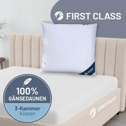3-Kammer-Gänsedaunenkissen »FIRST CLASS« – 100% Gänsedaunen, Größe 80x80