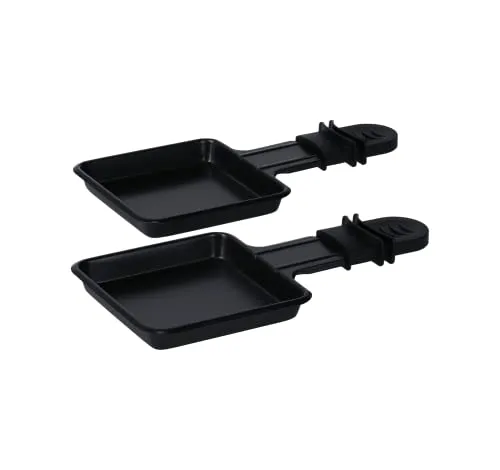 Rotel 1513150 Raclette-Pfanne, 2 Stück, mit Antihaftbeschichtung, PTFE, Kunststoff, Schwarz, 18,5 x 9 x 1,5 cm