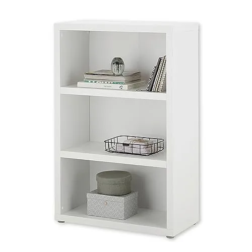 Vielseitiges Weißes Regal 80x123 cm - Stilvolles Regal in Weiß, ideal für Aufbewahrung mit zwei robusten Einlegeböden und maximaler Belastbarkeit von 5 kg pro Boden. Hergestellt aus hochwertigem Holzwerkstoff für langlebige Qualität und einfache Reinigung.