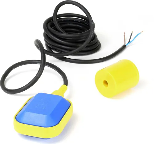 Wiltec Schwimmerschalter für Pumpen, 230VAC 16A, Pegelschalter für Tauchpumpen, Wechsler mit 10 m Kabel