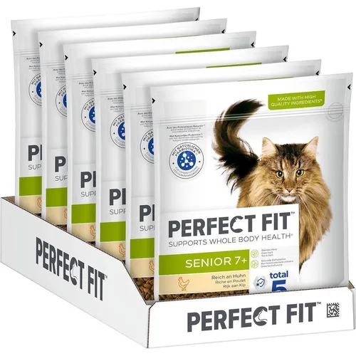 Perfect Fit Senior 7+ Jahre 6x750g Trockenfutter für ältere Katzen mit Huhn