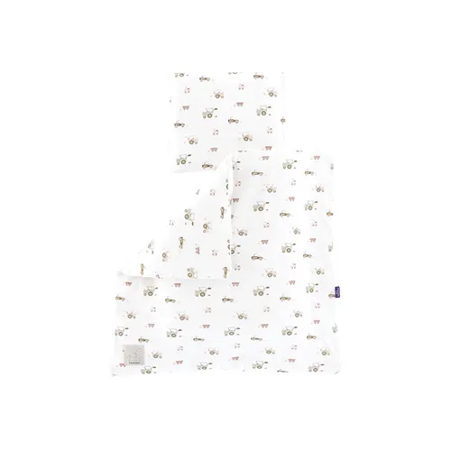 Träumeland Bettwäsche Little Farm grün 80/80 + 35/40 cm - Bettwäschegarnituren aus 100 % Baumwolle, ideal für einen erholsamen Schlaf und liebevolles Design im Kinderzimmer.