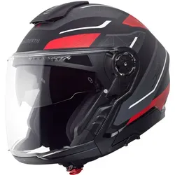 Schuberth J2 Sigma Jethelm 57 (M) - schwarz-rot-weiß matt - Motorradhelm für alle Jahreszeiten, mit optimaler Belüftung und kratzfestem Visier. Ideal für ATV, Onroad und Schneemobil, inklusive Aufbewahrungstasche.