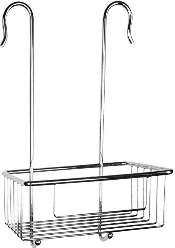 Cornat Einhänge-Duschkorb - Praktisch für Dusche & Badewanne - Einhängekorb aus verchromtem Messing, ideal für große Shampoo-Flaschen. Mit 1 Ablagekorb und 2 Haken, perfekt für mehr Ordnung in Ihrem Bad.