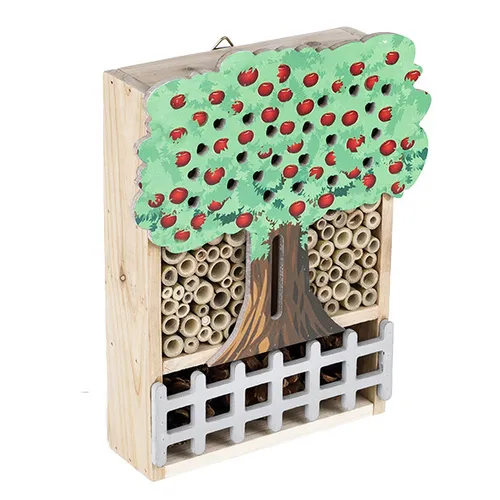 Insektenhotel farbiger Baum ca. 30 x 24 x 7cm Insekten Hotel Haus Kasten Holz