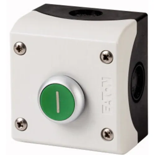 Eaton M22-D-G-X1 KC11 I - Drucktaster 1 Schließer + 1 Öffner, flach und grün, Schutzart IP67, ideal für sichere Anwendungen