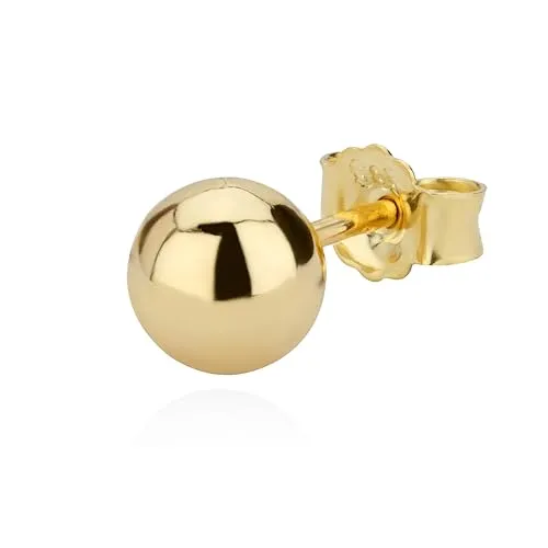 NKlaus Einzel 6mm KUGEL OHRSTECKER aus 585er Gold von NKlaus