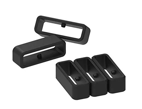Chofit Ersatz-Ringe, kompatibel mit Garmin Forerunner 945, 230, 235, 620, 630, 735XT/Approach S20, S5, S6/Fenix 5/6 Armbändern, Silikon, Verbinder, Halter, Verschluss, Ringhalter, Schlaufe, Schwarz