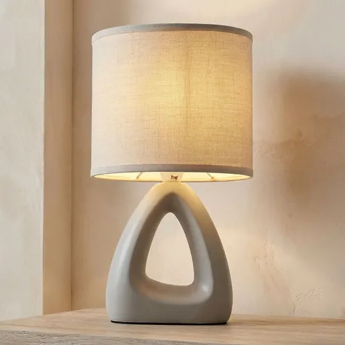 Moderne Tischleuchte mit LED und Keramik in Grau - 30cm - Elegante Tischlampe für jeden Raum, energieeffizient mit warmweißem Licht. Ideal als Leselampe oder Beistellleuchte, sorgt für gemütliche Atmosphäre.