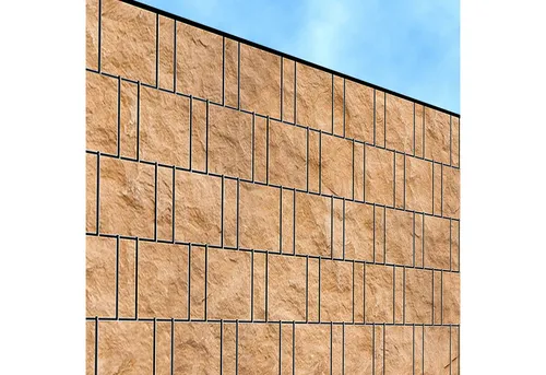 zaunzu Sichtschutzstreifen Sandsteinwand 2,5m x 1,8m - Hochwertiger Sichtschutzstreifen mit fotorealistischem Sandsteinwand-Motiv für stilvolle Privatsphäre. Pflegeleicht, wetterfest und einfach in Doppelstabzäune einzuarbeiten – ideal für jeden Garten.