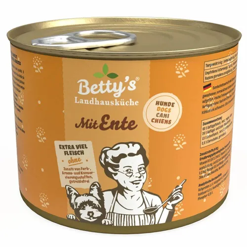 Bettys Landhausküche Hunde Geflügel und Ente 400g - 6 Stück Reinfleischdose