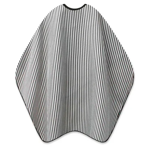Trend-Design Barber Cape - Schneide- und Rasierumhang - Haarschneider - Atmungsaktiver XXL Umhang im schwarz-weißen Design, ideal für jeden Barber Shop, mit 6 Druckknöpfen und extra langem Nackenband für perfekten Halt.