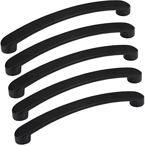SOTECH 5 Stück Möbelgriffe SW111 BA 160 mm schwarz matt Schrankgriff Länge 180 mm Küchengriff Breite 19 mm Schubladengriff Höhe 26,5 mm