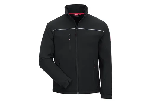 NITRAS MOTION TEX LIGHT Softshelljacke 5XL schwarz - Robuste Softshelljacke in Größe 5XL mit Klettverschluss und Gummizug für optimalen Halt. Ausgestattet mit reflektierenden Elementen und praktischen Taschen – ideal für den täglichen Einsatz.