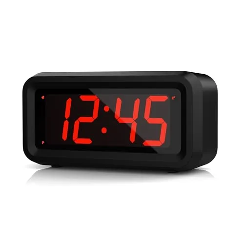 KWANWA Schreibtisch/Nachttisch/Wand Digital LED Alarm Uhr mit Big 3 cm LED Time Display, AA Batterie betrieben nur, kann überall platziert Werden ohne EIN umständlicher Kordel, schwarz Farbe