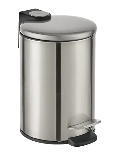 stardis 3 Liter Treteimer Edelstahl matt Anti-Fingerabdruck, Absenkautomatik Klappdeckel leise schließend Softclose mit Inneneimer Kosmetikeimer Mülleimer Abfalleimer Badezimmer Pedaleimer