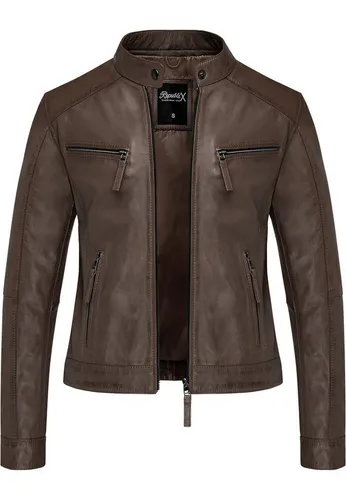 REPUBLIX Lederjacke WINONA Echtleder Damen Biker Zipper Jacke