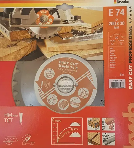 KWB Kreissägeblatt 200 x 30 mm (30 Hartmetall Zähne) Mehrzweck für Holz & Metall