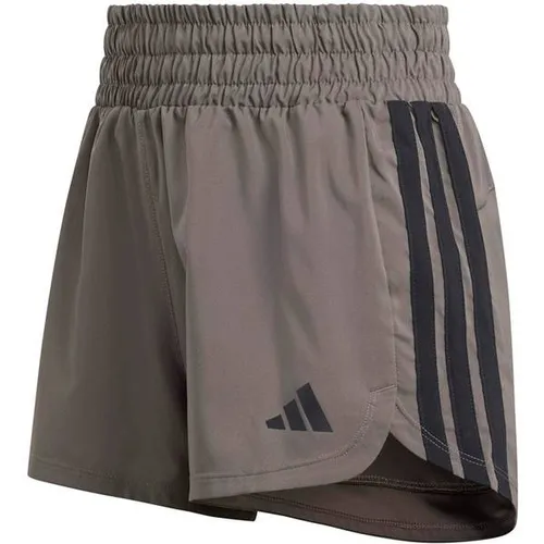 adidas Damen Pacer High Rise 5'' Shorts - Größe M, grau - Bequeme Shorts mit hervorragender Bewegungsfreiheit, ideal für sportliche Aktivitäten und intensives Training.