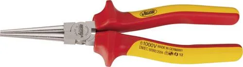 Vigor V2641 VDE Rundzange Gerade 160 mm - Flachzangen, Rundzangen - Präzise Verarbeitung mit langen Backen für einfaches Greifen und Biegen von Drähten, ideal für Elektriker und Hobbybastler.