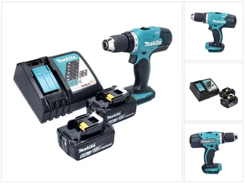 Makita DDF 453 RG Akku Bohrschrauber 18 V mit 2 Akkus - Akkuschrauber für präzises Bohren und Schrauben in Holz, Metall und mehr. Leicht, kompakt und mit 42 Nm Drehmoment ideal für feine Arbeiten. Inklusive 2x 6,0 Ah Akkus und Ladegerät.
