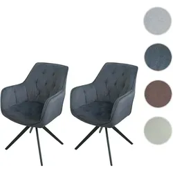 HWC-L80 Esszimmerstuhl 2er-Set - Eleganter, drehbarer Polsterstuhl mit 180° Autoposition und 7 cm weicher Polsterung für höchsten Komfort. Ideal für stilvolle Essbereiche.