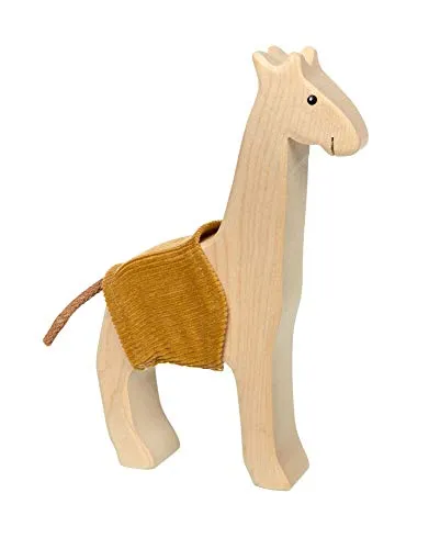 SIGIKID 39393 Holztier Giraffe Cudly Wudly Mädchen und Jungen Babyspielzeug empfohlen ab 3 Jahren natur/okker