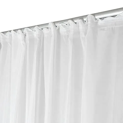 Haus und Deko Voile Dekoschal Gardine Emotion weiß - Scheibengardinen & Kurzstores, eleganter Organza Vorhang in 700 x 245 cm, ideal für eine stilvolle Fensterdekoration in Wohnzimmer oder Schlafzimmer.