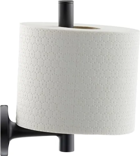 Duravit Starck T Ersatzrollenhalter - Toilettenpapierhalter in Schwarz Matt, flexibel montierbar mit Klebematerial oder Bohrung, ideal für modernes Badezimmerdesign und hohe Langlebigkeit.