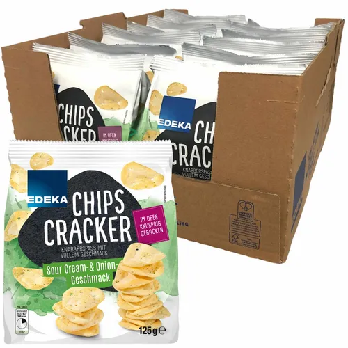 EDEKA Chips Cracker Sour Cream&Onion VPE 12x125g Packung von EDEKA