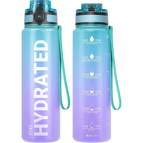 Sport Trinkflasche BPA-frei Tritan 750ML Auslaufsicher Yoga Camping