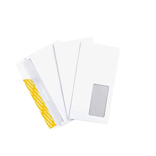 SCHÄFER SHOP Briefumschläge mit Haftklebung - Briefkuvert mit Fenster, DIN lang, 1000 Stück