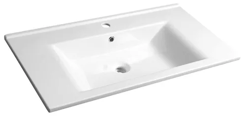ZUNO 85 Keramik-Waschtisch 85x45 cm in Weiß - Eleganter Waschtisch aus hochwertiger Keramik, ideal für Ihr Badezimmer. Mit Überlauf und kompakten 85x45 cm bietet er funktionale Schönheit für jeden Raum.