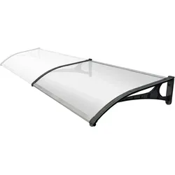 SmartSun Vordach Evoke Aluminium 150 x 80 cm - Außenanbau mit extrem widerstandsfähigem Aluminiumrahmen und 2,7 mm dicker Platte für optimalen Türschutz. Inklusive Installationsset und anpassbar für Ihre Bedürfnisse.