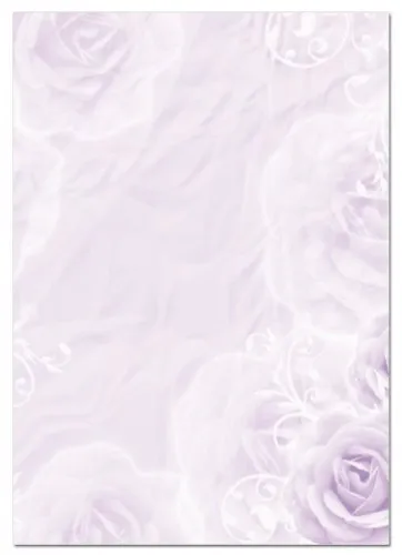 Motiv Briefpapier (Violett-Blumen-5010, A4, 25 Blatt). Einseitig bedrucktes Briefpapier, sehr gut beschreibbar, für alle Drucker/Kopierer geeignet