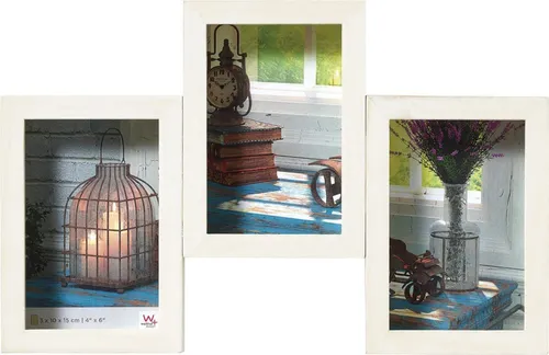Galerierahmen Rustic 3 Fotos 10x15 cm weiß