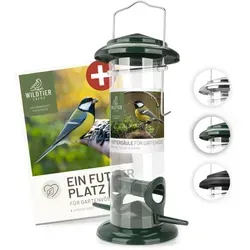 Wildtier Futtersäule für Samen, Körner & Kerne 23,5 cm – Grün