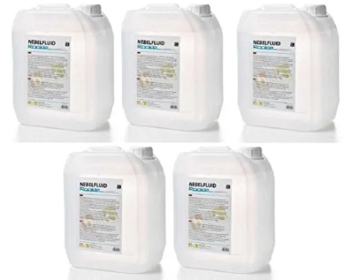 5x 5 L = 25 L Smoke-Nebel-Fluid ROOKIE, einfache Qualität von DJPower B&K, Nebelfluid für Nebelmaschine