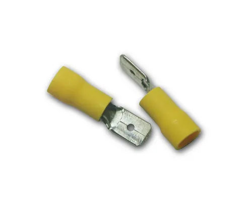 world-trading-net Flachsteckhülse 10 x Flachstecker Gelb 6,3x0,8mm / 4,0-6,0mm²