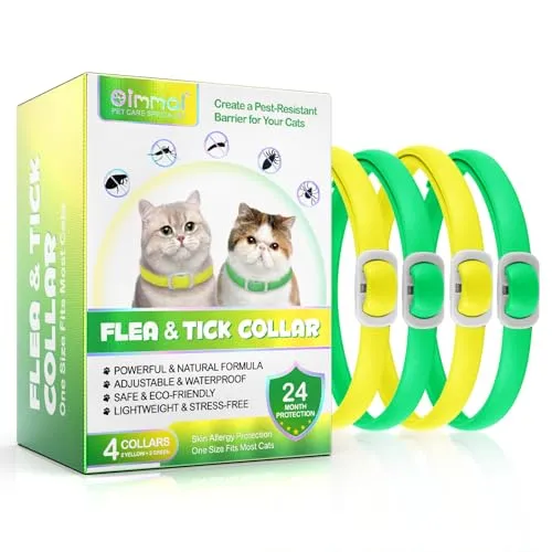 Produktbild Flohhalsband Katze 4 Stück – Verstellbar und Wasserdicht