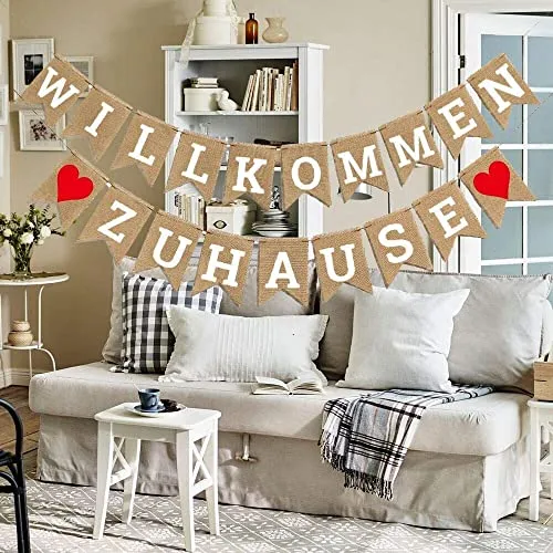 Anlising Willkommen Zuhause Banner, Banner für Willkommen Party, Willkommene Home Girlande, Welcome Home Banners, für Einweihung Partys, Familie Party Dekoration