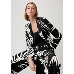 comma Gemusterter Blazer aus Viskosemix in schwarz von comma,