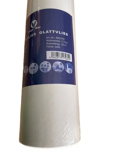 6x Anstrichvlies Glattvlies 150g/m² mit Vlieskleber - Praktisches Set mit 6 Rollen glattem Vlies, ideal für die Untertapete. Überstreichbar, atmungsaktiv und rissüberbrückend - perfekt für alle Wohnräume und einfach anzubringen.