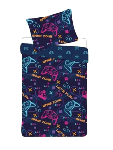 KK SHOPPING Versandhandel Klaus Kolodzie Gamer Game Zone Controller Bettwäsche Set 135x200 cm 100% Microfaser Öko-Tex Zertifiziert