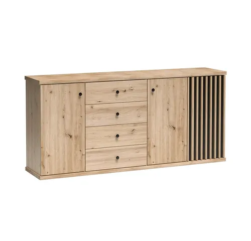 Lomadox Sideboard CALLAO-161, Eiche Nb. mit Schwarz