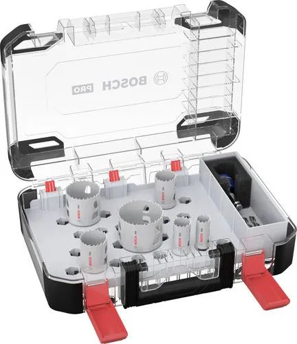 Bosch Accessories 2608594427 Lochsägen-Set 20-64 mm - Lochsägen-Set für präzise Schnitte in verschiedenen Materialien, hergestellt aus langlebigem HSS mit 8 % Kobalt. Ideal für Elektriker und Sanitärinstallateure, für schnelle Wechsel dank Power Change plus Adapter.