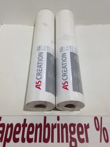Vinyltapete AS 2x 3347-18 (2Rollen) Uni Struktur Weiß Grau Restposten Wohnzimmer