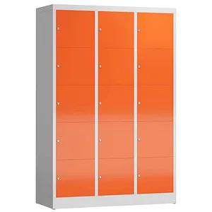 ClassiX Schließfachschrank X-523534, rot, 15 Fächer - Robuster Stahl-Schließfachschrank mit 15 Fächern und Zylinderschloss. Ideal für Schulen oder Fitnessstudios, bietet Sicherheit und Ordnung auf kleinem Raum.